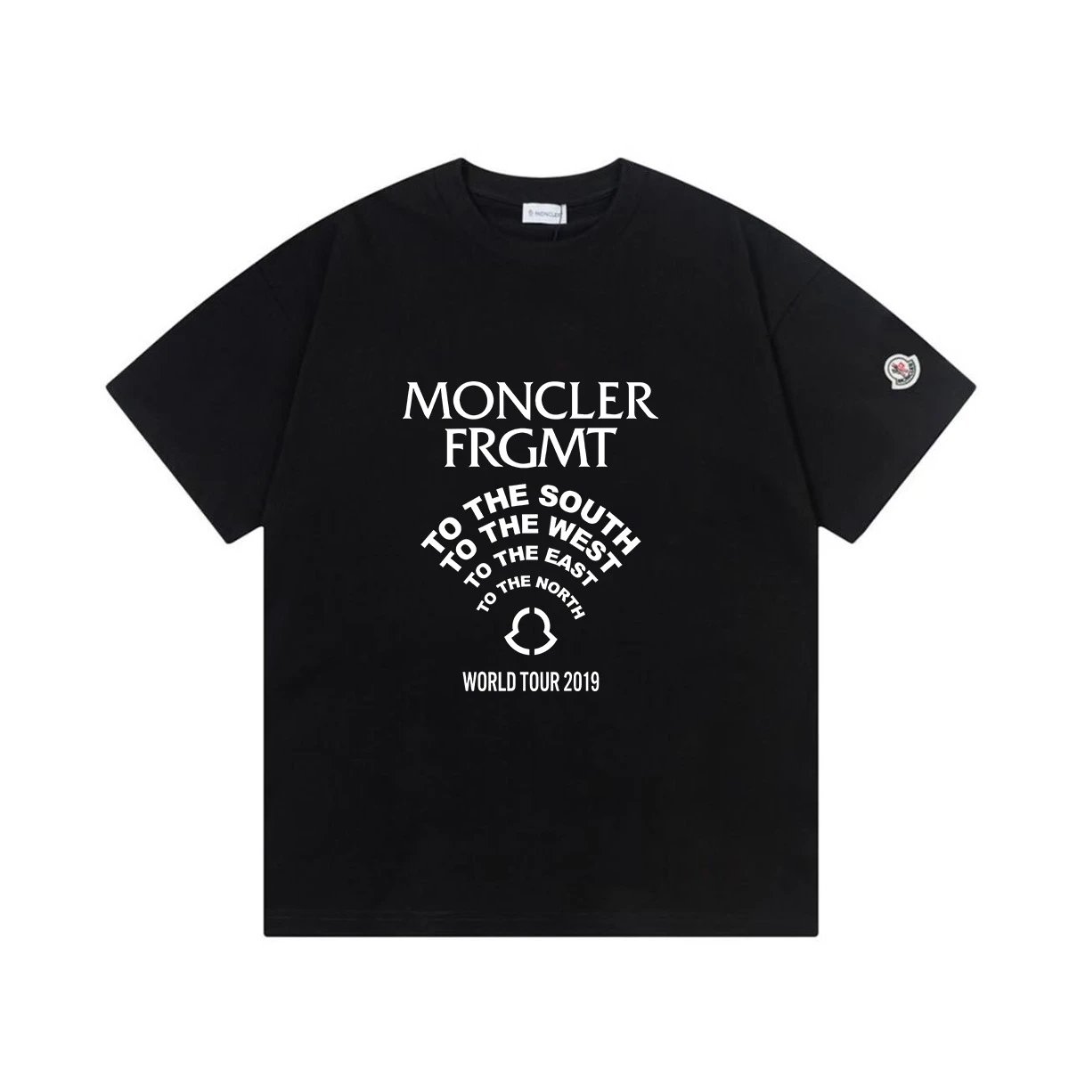 Moncler T-Shirts Short-Sleeve Graphic Print — M 2033 Black