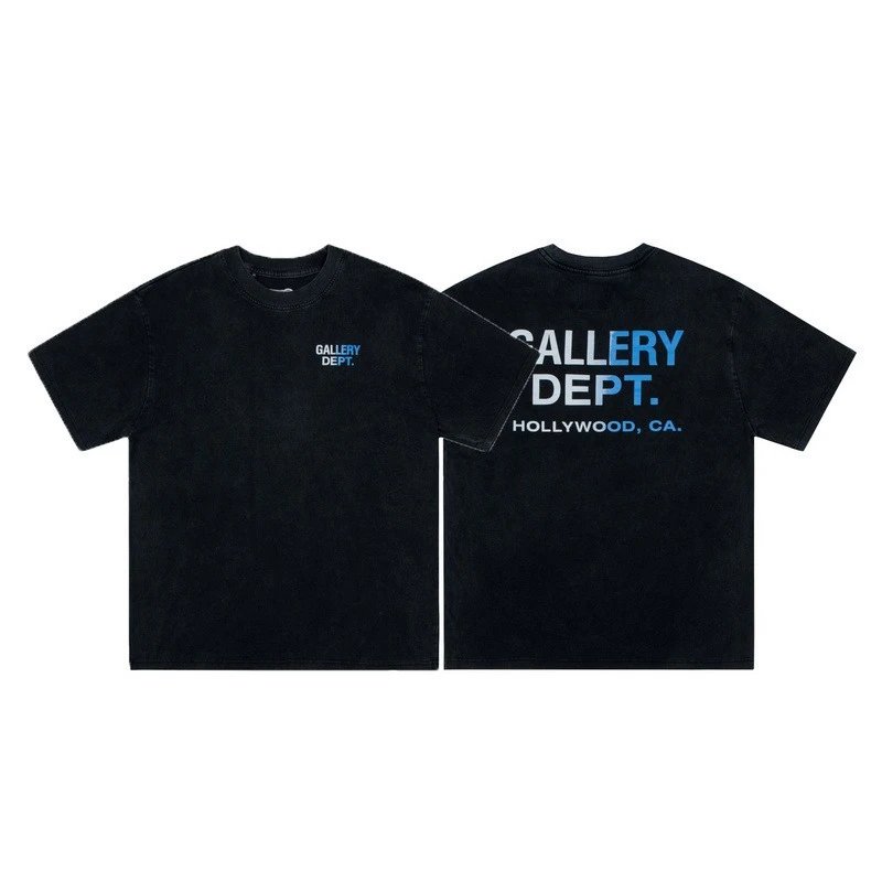 Gallery Dept. T-Shirts Washed graphic-print short-sleeve T-shirt — D 19 Black (Digital Direct Injection)