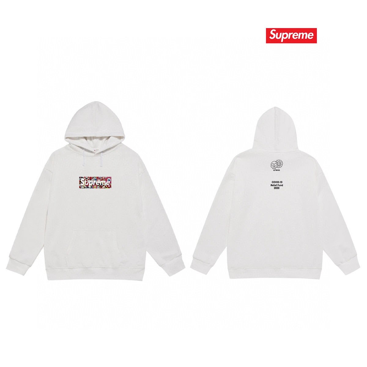 Supreme Hoodies & Sweatshirts Graphic Print Pullover Hoodie — S 2029 white