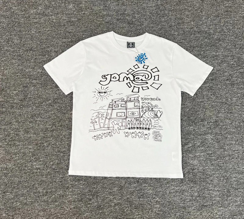 A&D Shorts Sun logo print — AD35 white