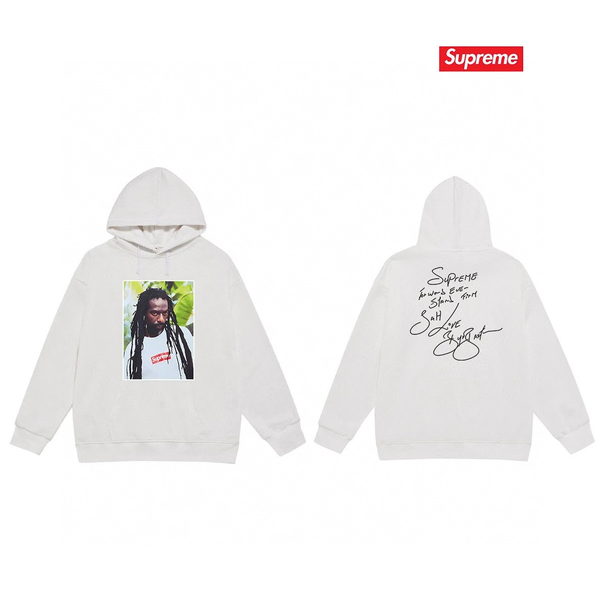 Supreme Hoodies & Sweatshirts Graphic Print Pullover Hoodie — S 2035 white