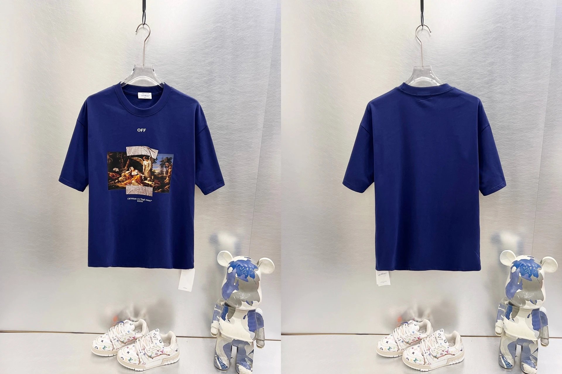 Off-White T-Shirts Graphic-print crew-neck — 9611 Deep Blue
