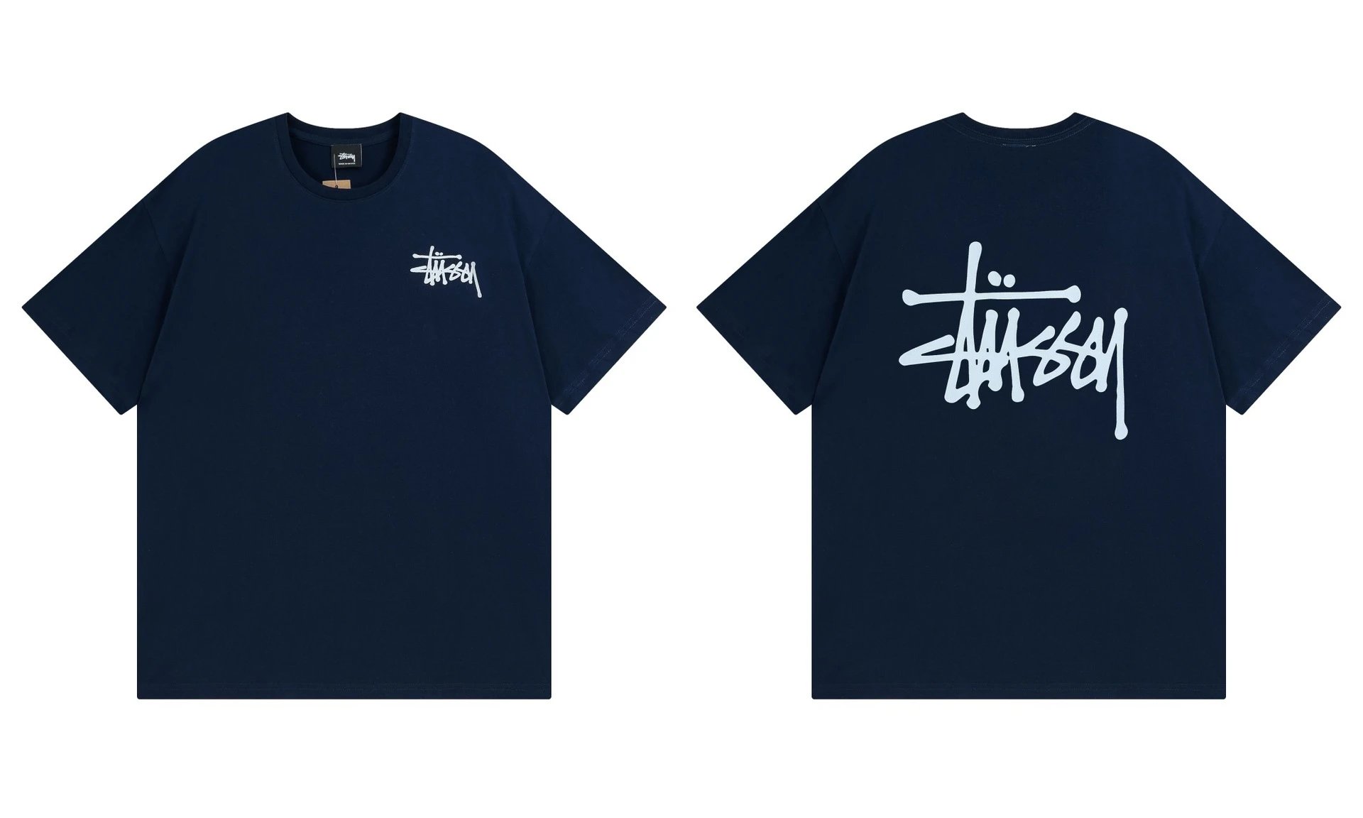 Stüssy T-Shirts Graphic Print Short-Sleeve — 852 navy blue