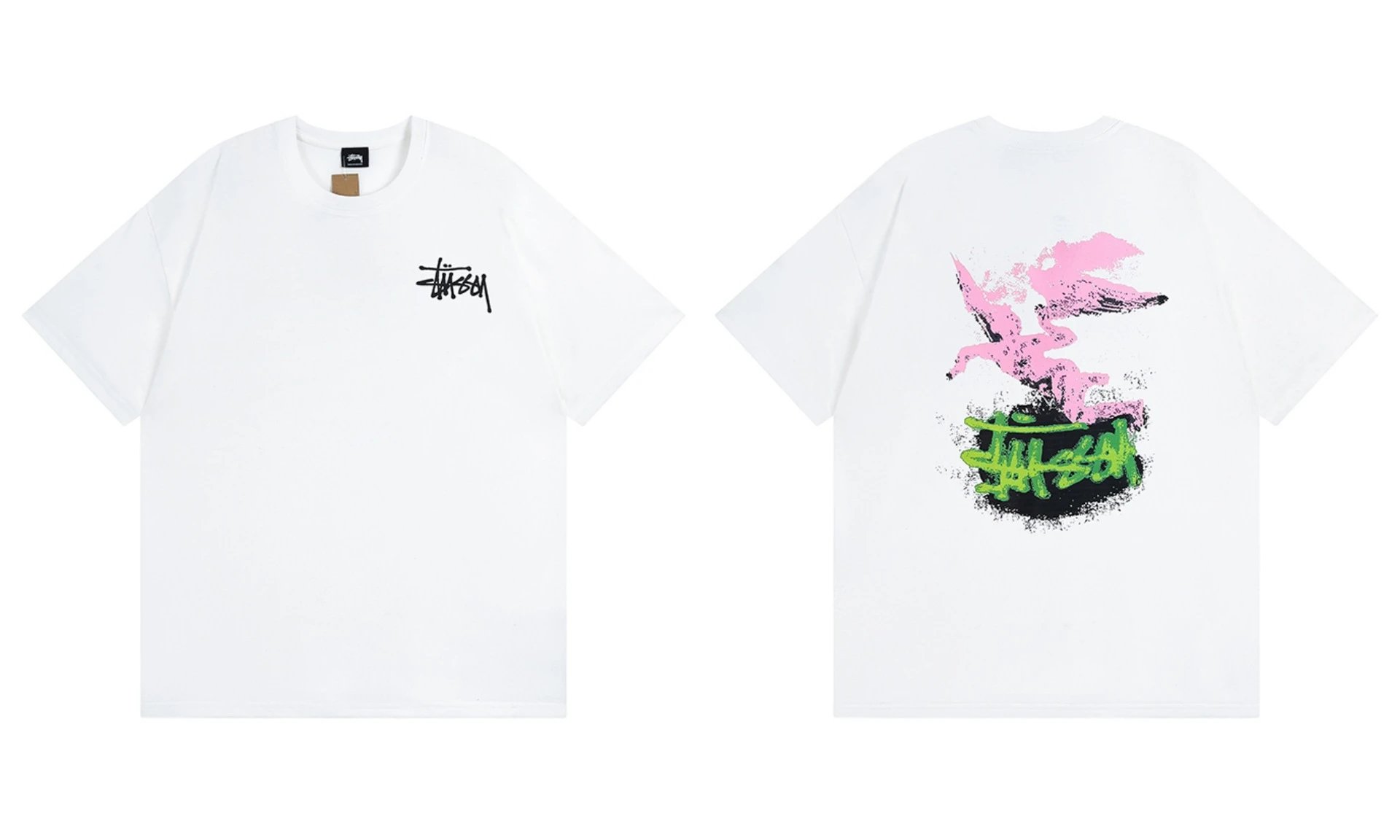 Stüssy T-Shirts Graphic Print Short-Sleeve — 883 white