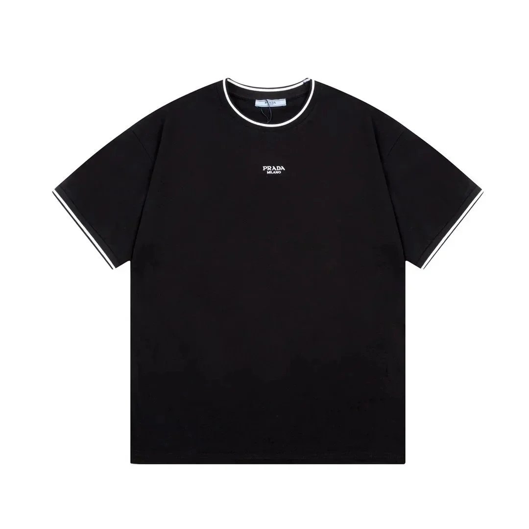 Prada T-Shirts Short-Sleeve Logo T-Shirt — 35