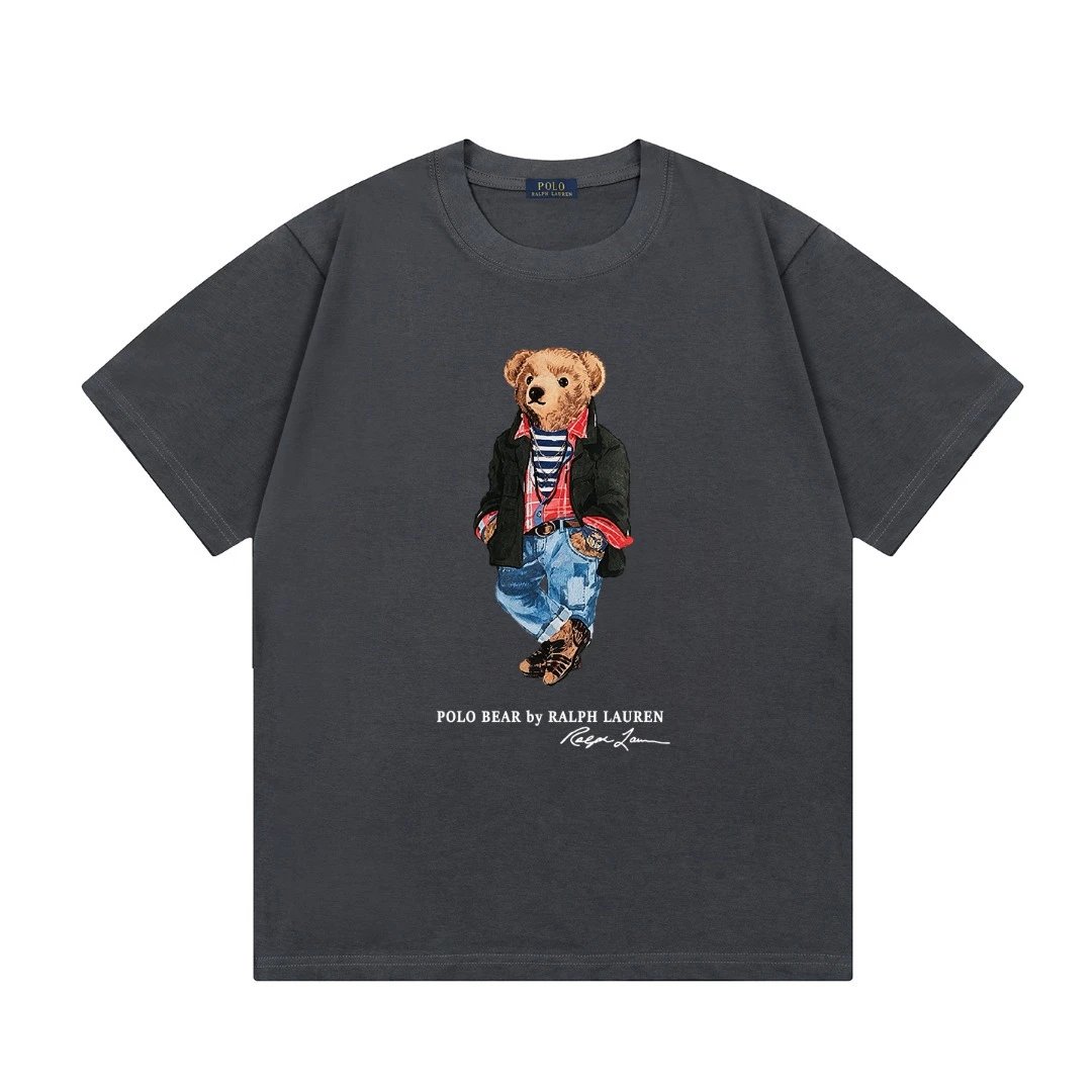 Polo Ralph Lauren T-Shirts Bear Graphic Crewneck Short-Sleeve T-Shirt — gray L 2001