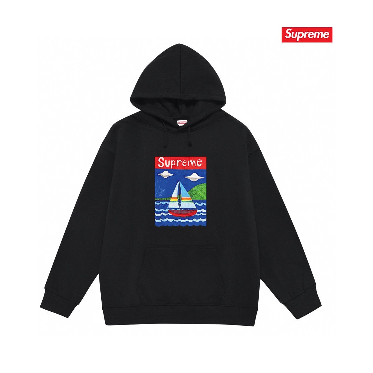 Supreme Hoodies & Sweatshirts Graphic Print Pullover Hoodie — S 2033 Black