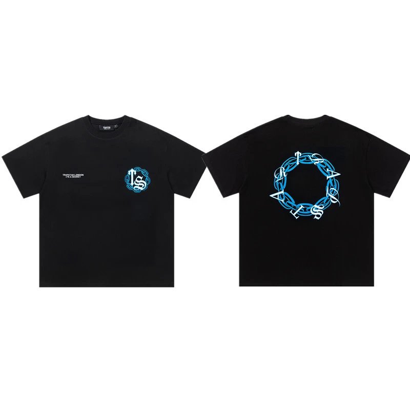 Trapstar T-Shirts Graphic Logo Short-Sleeve T-Shirt — 717 Black and blue