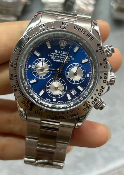 Rolex Daytona Blue Dial Steel Chronograph Watch Watches - 1