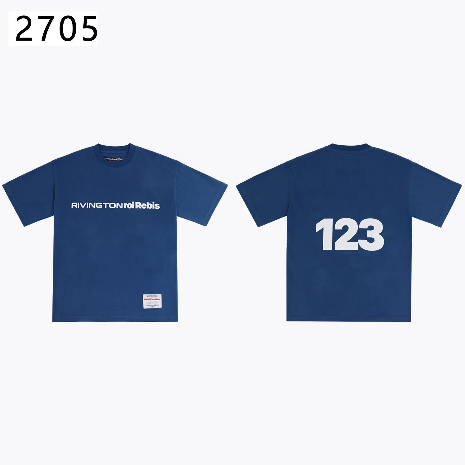 Rivington Roi Rebis T-Shirts Washed Graphic Print — 2705 Navy Blue