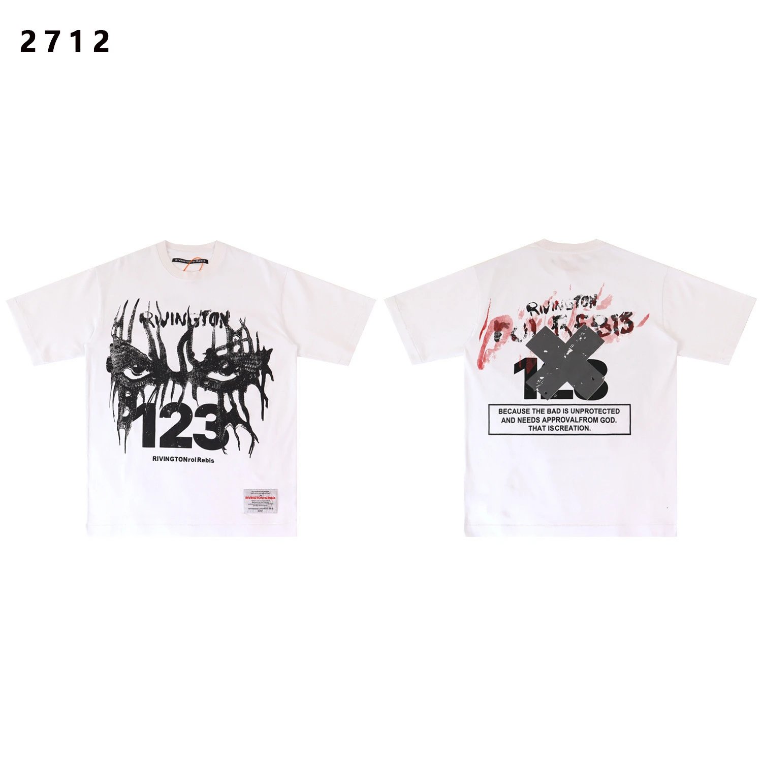 Rivington Roi Rebis T-Shirts Washed Graphic Print — 2712 white