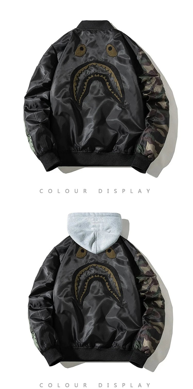 A Bathing Ape Bomber Jacket Army Green with Hooded Layer Outerwear - 18