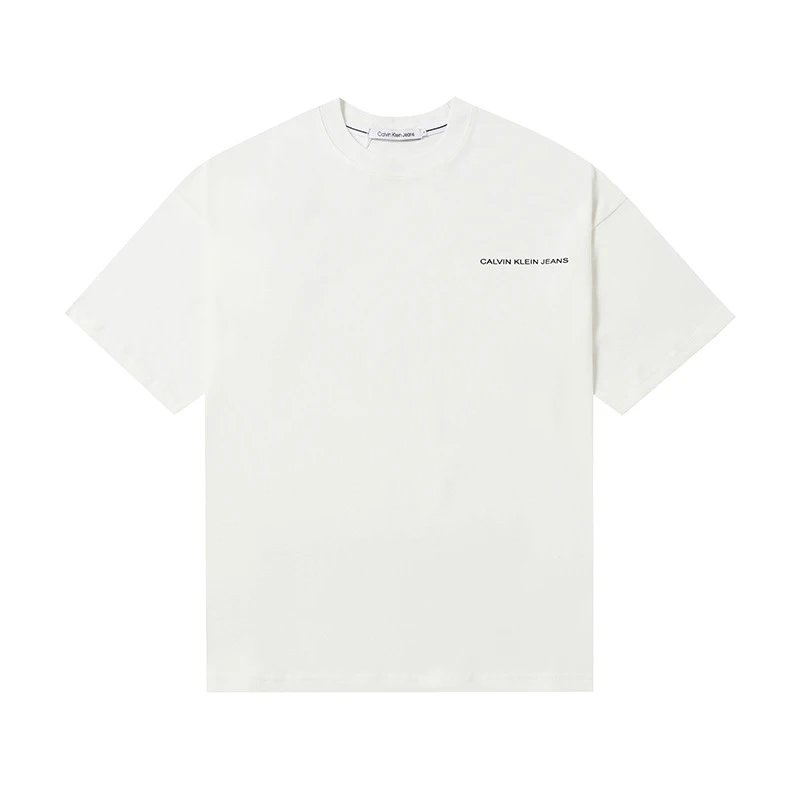 Calvin Klein T-Shirts Logo-print crew-neck short-sleeve — 501 white