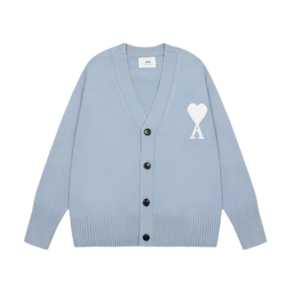 Ami Paris Heart Logo Cardigan Yellow - 18
