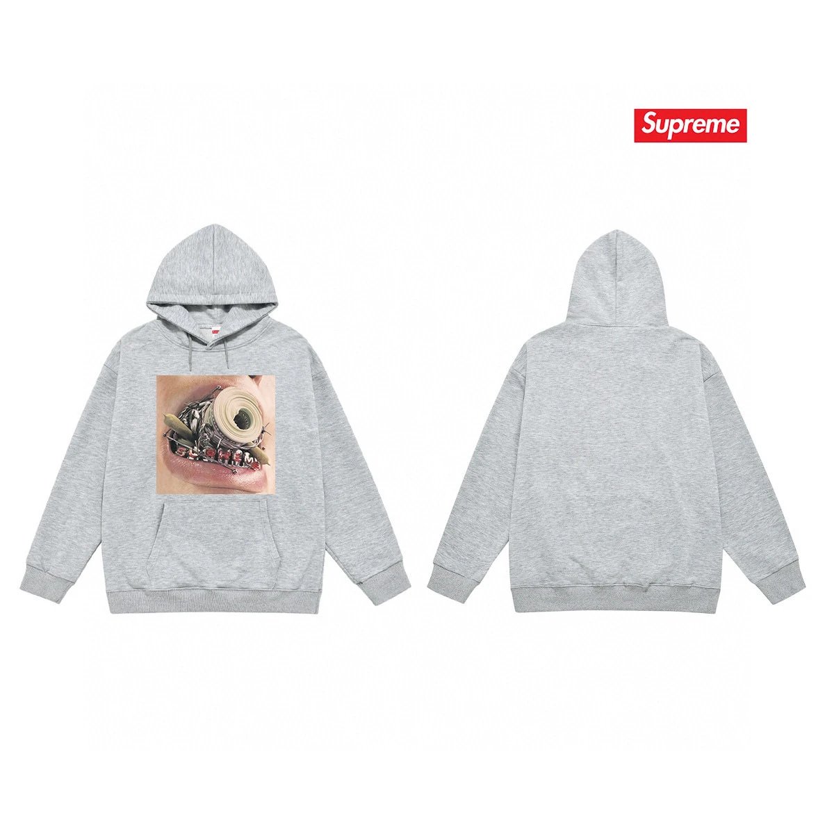Supreme Hoodies & Sweatshirts Fleece-Lined Hooded Sweatshirt with Graphic Logo Print — 28-3 Fleece-lined version