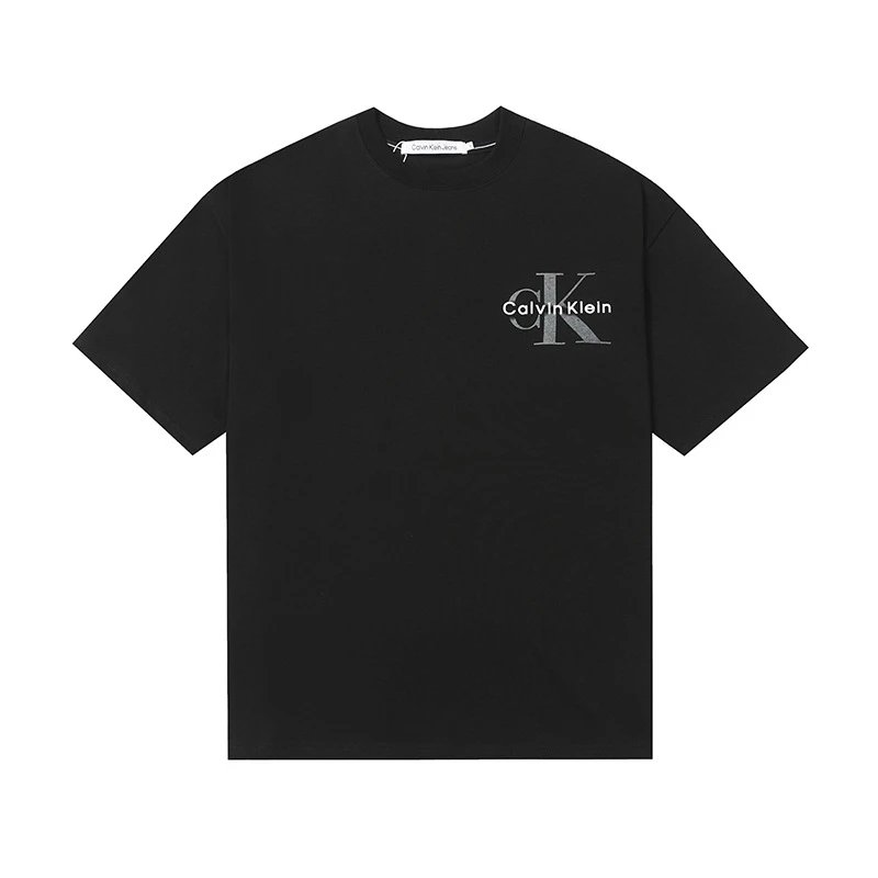 Calvin Klein T-Shirts Logo-print crew-neck short-sleeve — 504 black