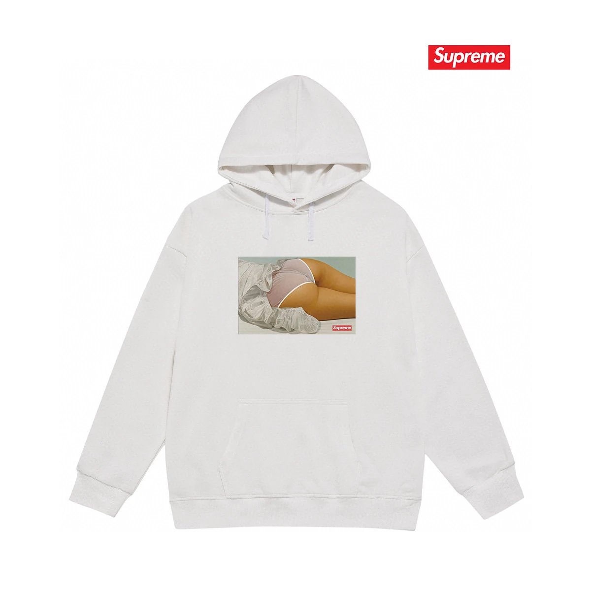 Supreme Hoodies & Sweatshirts Graphic Print Pullover Hoodie — S2037 white