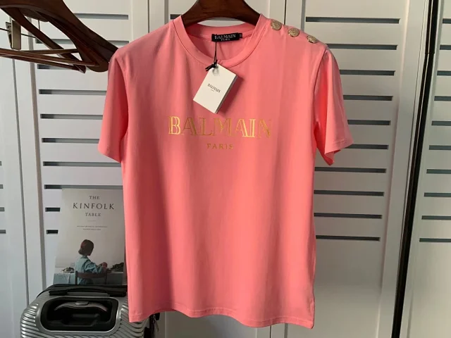 Balmain T-Shirts Logo-print short-sleeve T-shirt with shoulder buttons product detail image 30