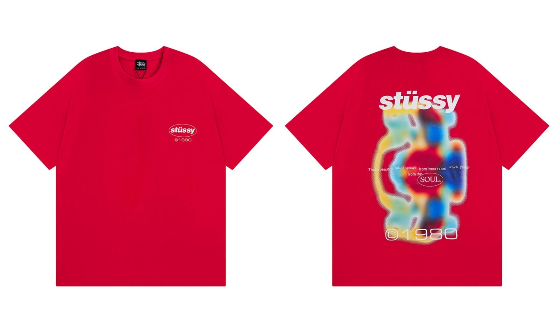 Stüssy T-Shirts TS3K-1 graphic print — 962 Red