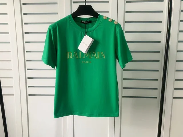 Balmain T-Shirts Logo-print short-sleeve T-shirt with shoulder buttons product detail image 27