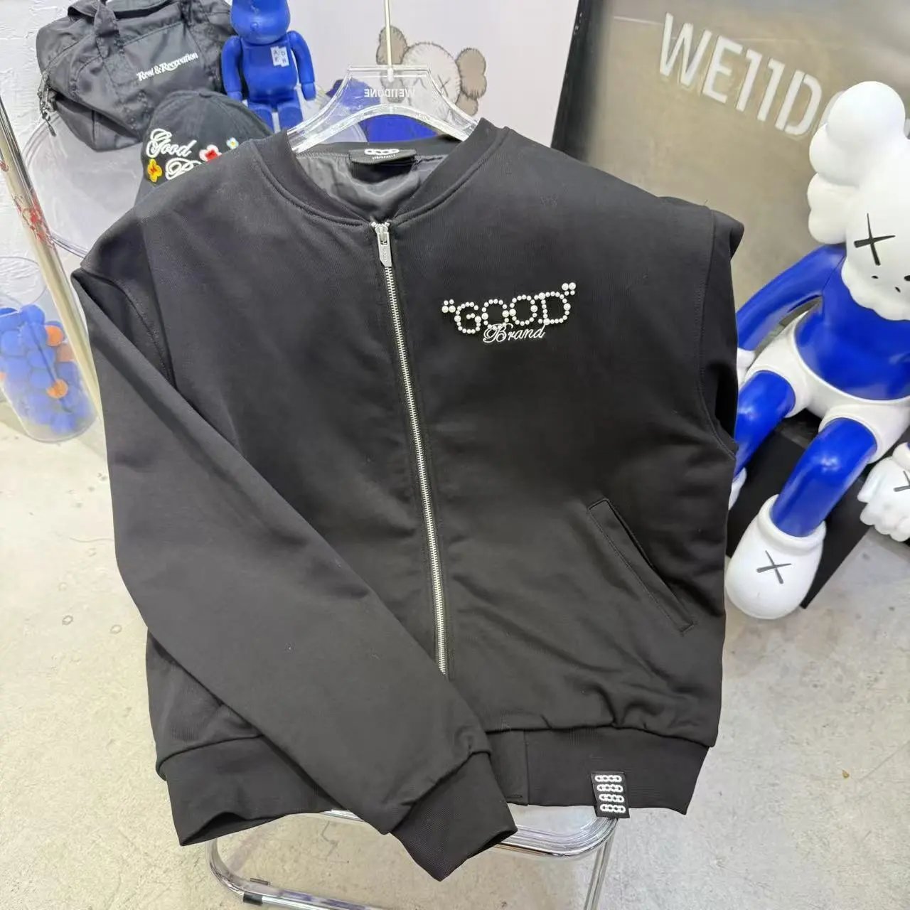 Good Brand Hoodies & Sweatshirts Rhinestone Graphic Sweatshirt Collection — G 56 black
