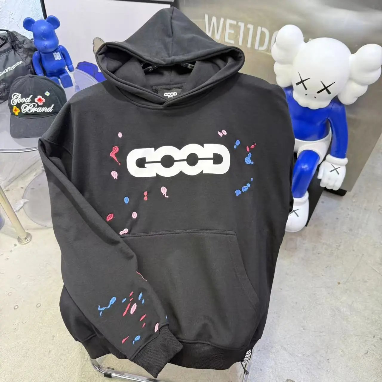 Good Brand Hoodies & Sweatshirts Rhinestone Graphic Sweatshirt Collection — G38 Black