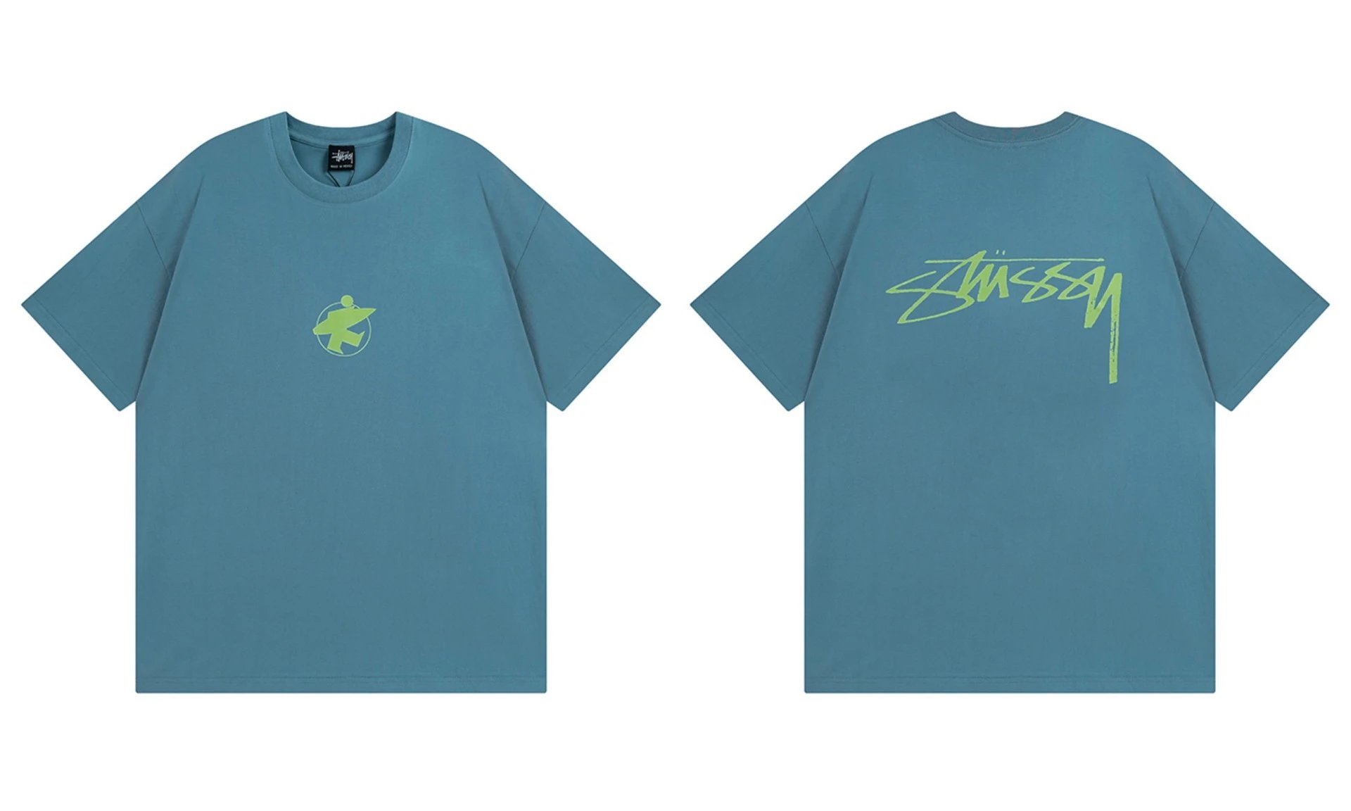 Stüssy T-Shirts TS3K-1 graphic print — 957 Haze blue