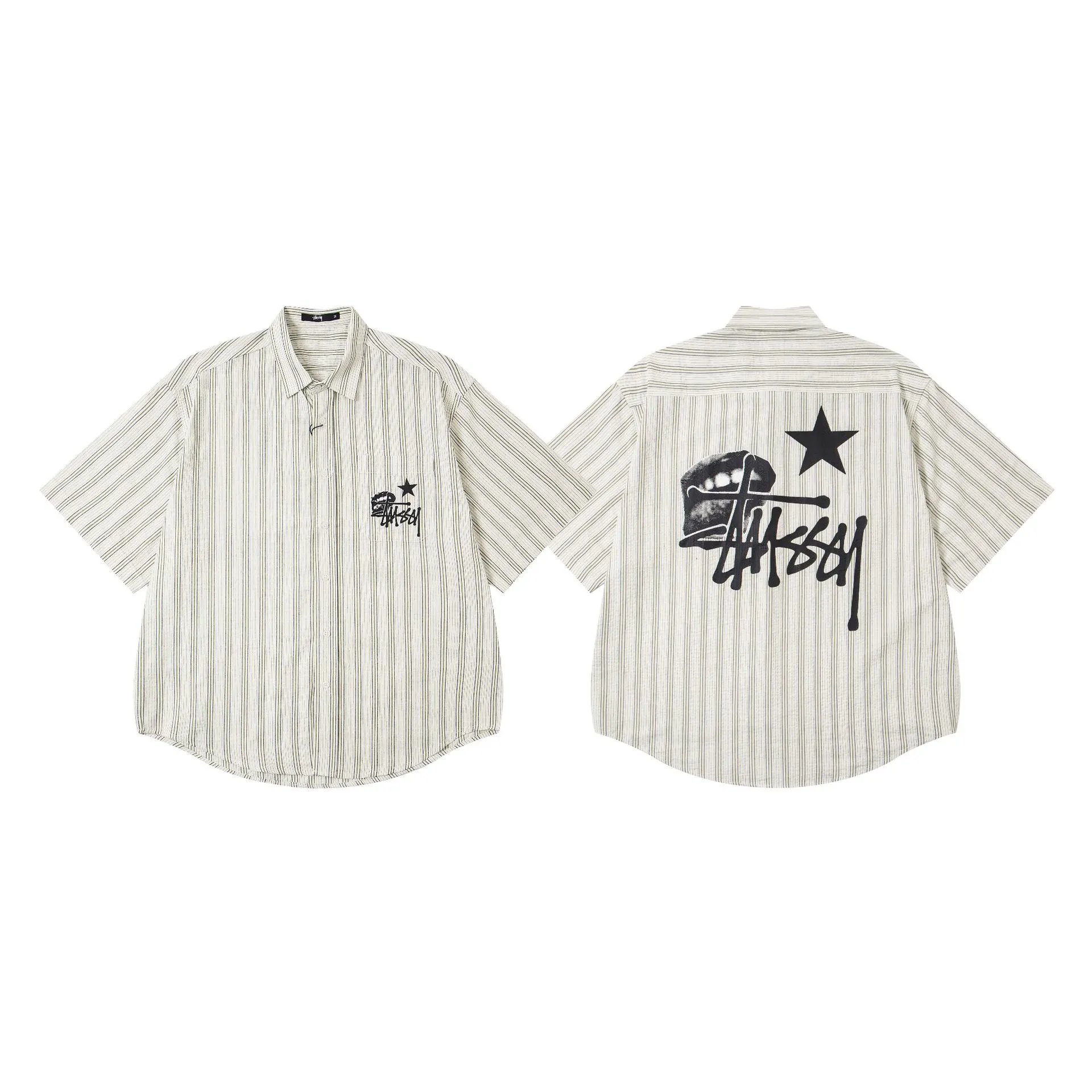Stüssy Shirts Graphic Plaid Button-Up — 6960 apricot color