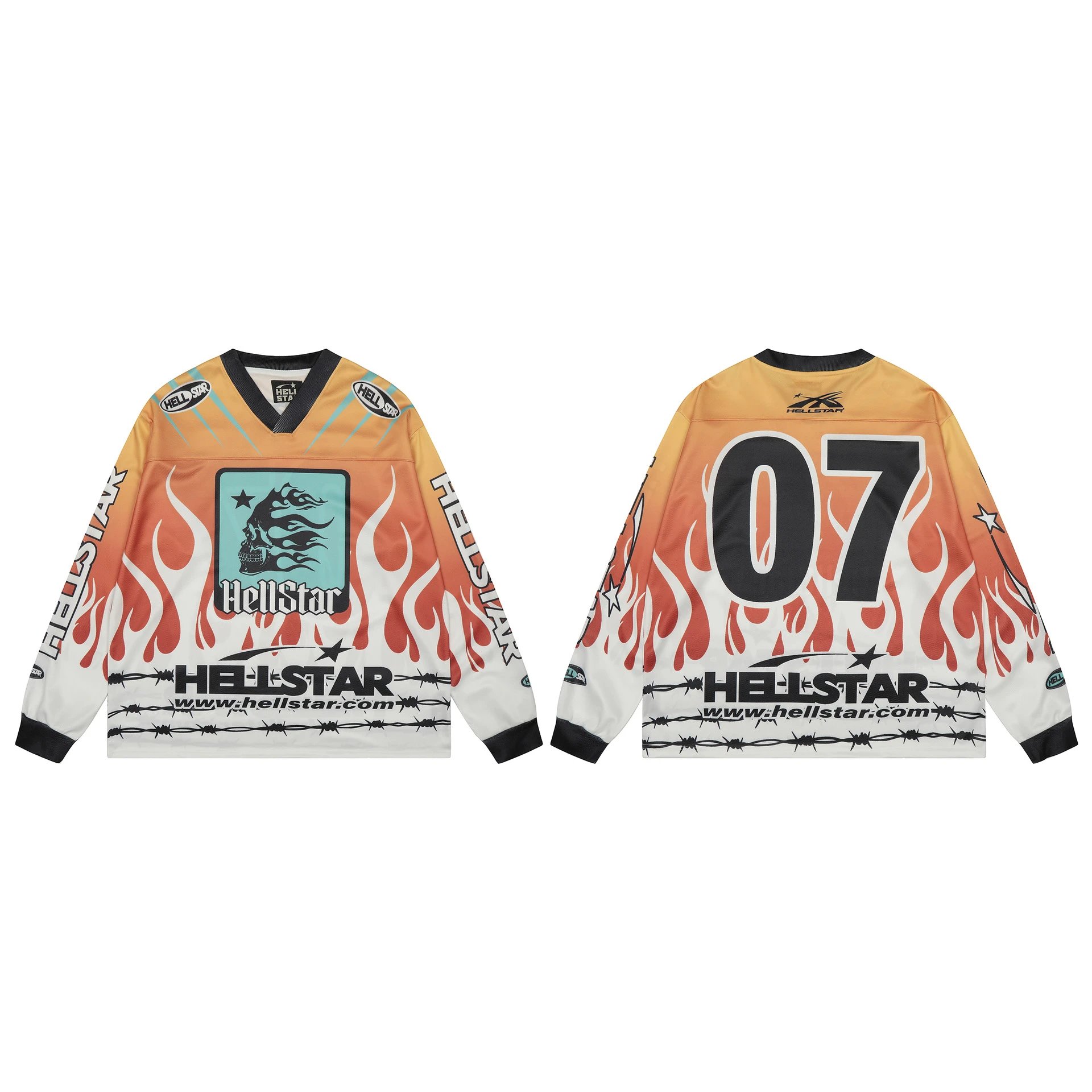 Hellstar T-Shirts Mesh football jersey graphic — SSH 2515 Orange