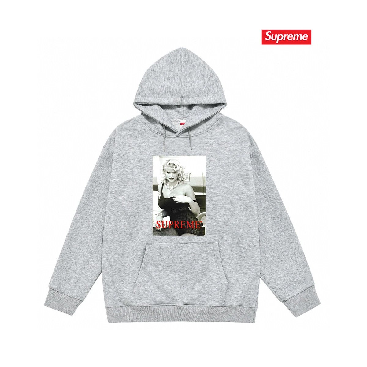 Supreme Hoodies & Sweatshirts Graphic Print Pullover Hoodie — S 2048 gray
