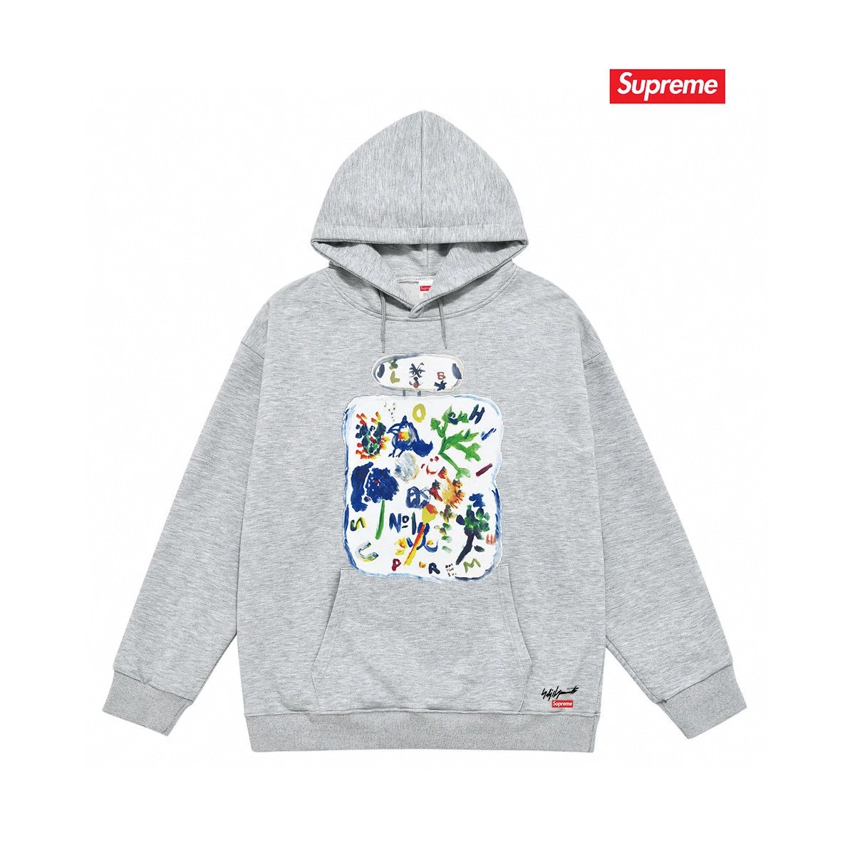 Supreme Hoodies & Sweatshirts Graphic Print Pullover Hoodie — S 2043 gray