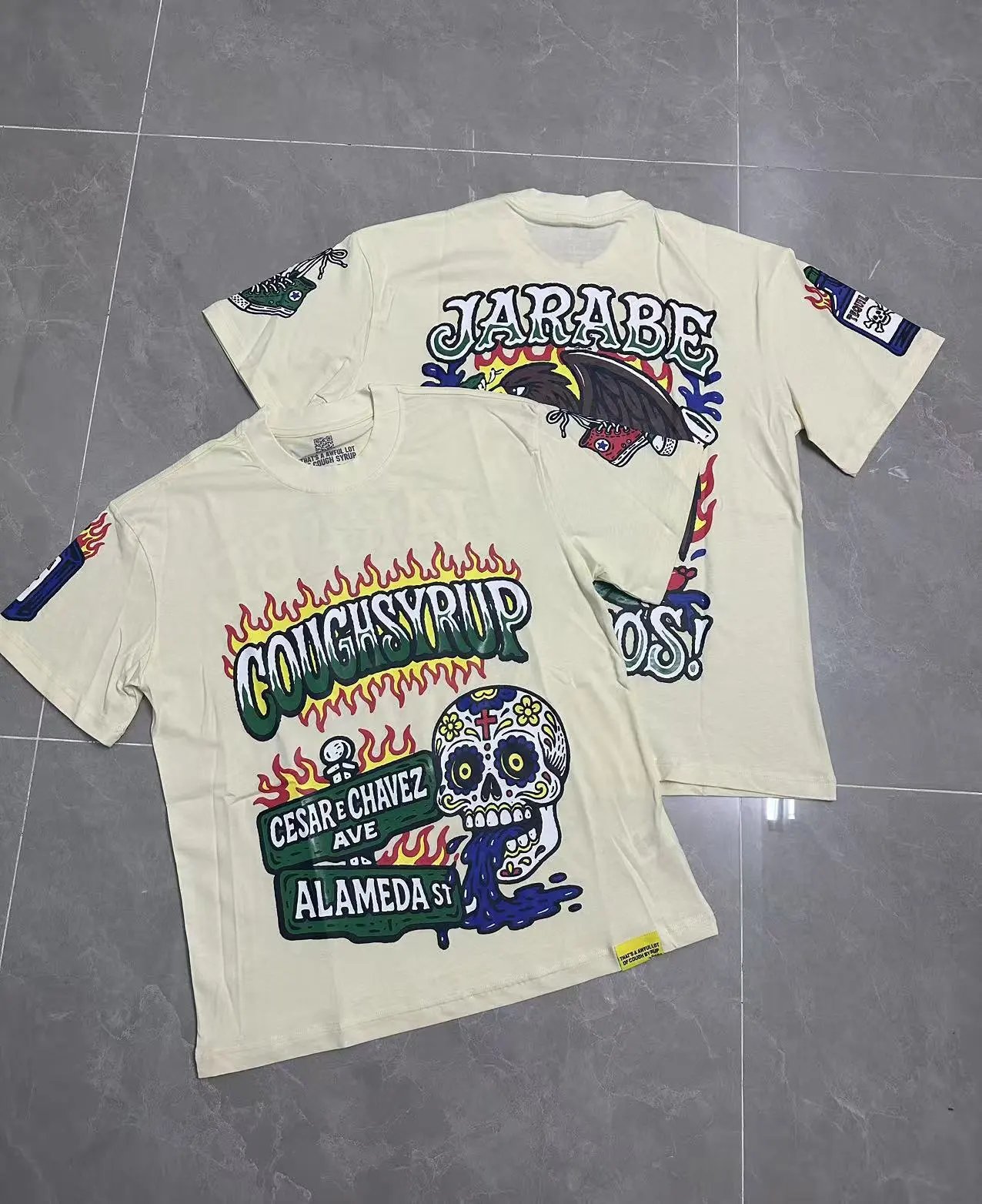 That's a Awful Lot of Cough Syrup T-Shirts Short-Sleeve Graphic Print — 209 apricot color