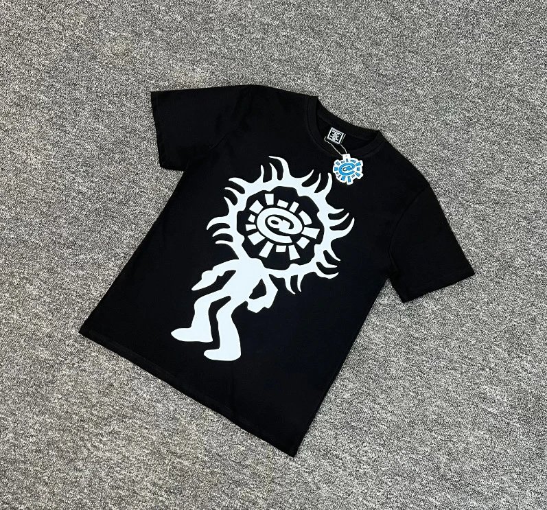A&D Shorts Sun logo print — AD 39 Black