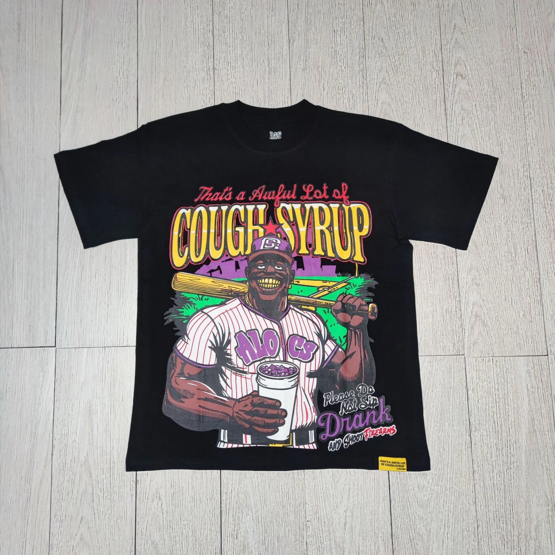 Cough Syrup T-Shirts Graphic Print — 03 Black Short-Sleeve