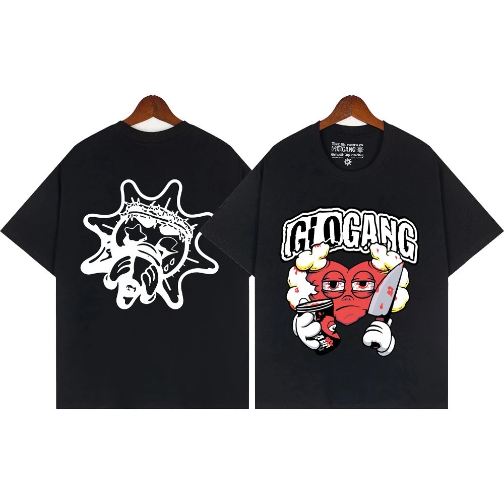 Glo Gang T-Shirts Graphic Print Crew Neck T-Shirt — 108 black