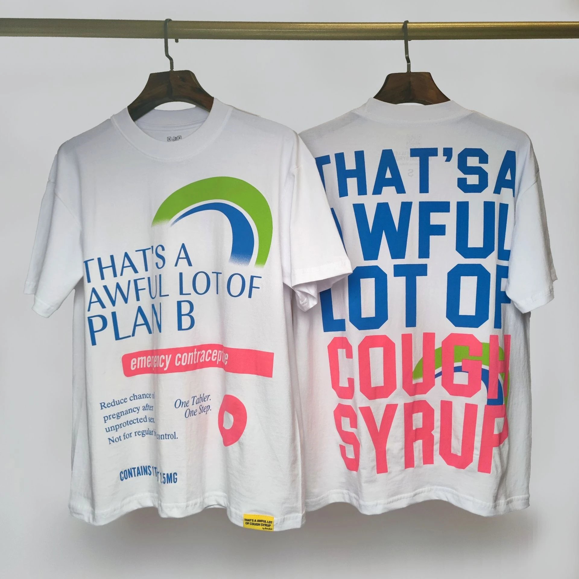 Cough Syrup T-Shirts Graphic Print — 13 white short sleeve