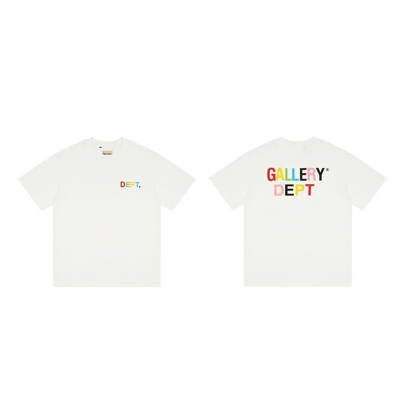 Gallery Dept. T-Shirts Washed graphic-print short-sleeve T-shirt — D 16 White (digital direct injection)