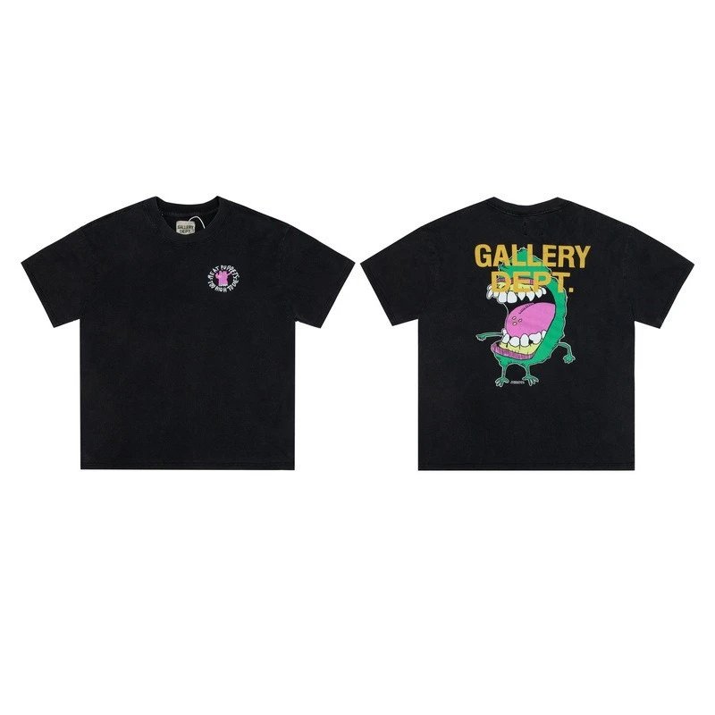 Gallery Dept. T-Shirts Washed graphic-print short-sleeve T-shirt — D 18 Black (Digital Direct Injection)