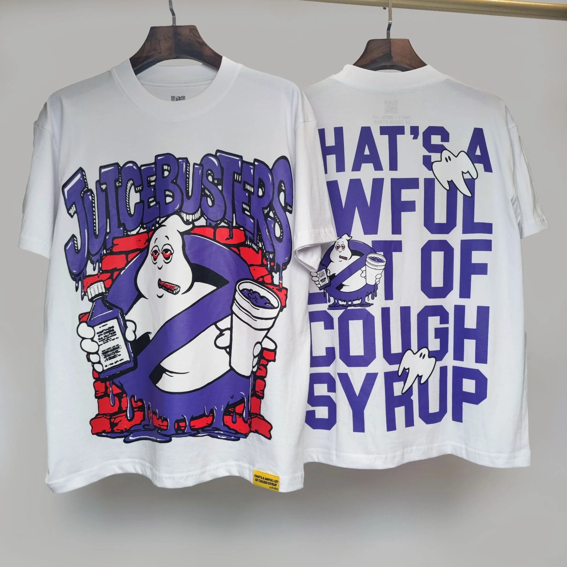 Cough Syrup T-Shirts Graphic Print — 22 white short-sleeved