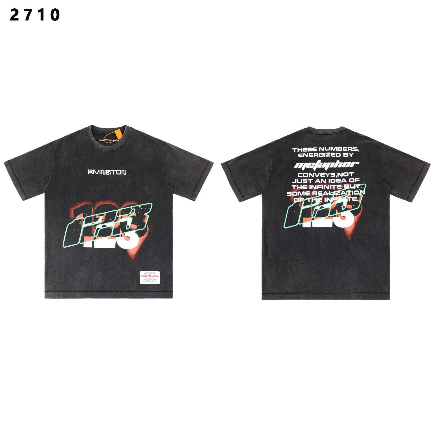 Rivington Roi Rebis T-Shirts Washed Graphic Print — 2710 black
