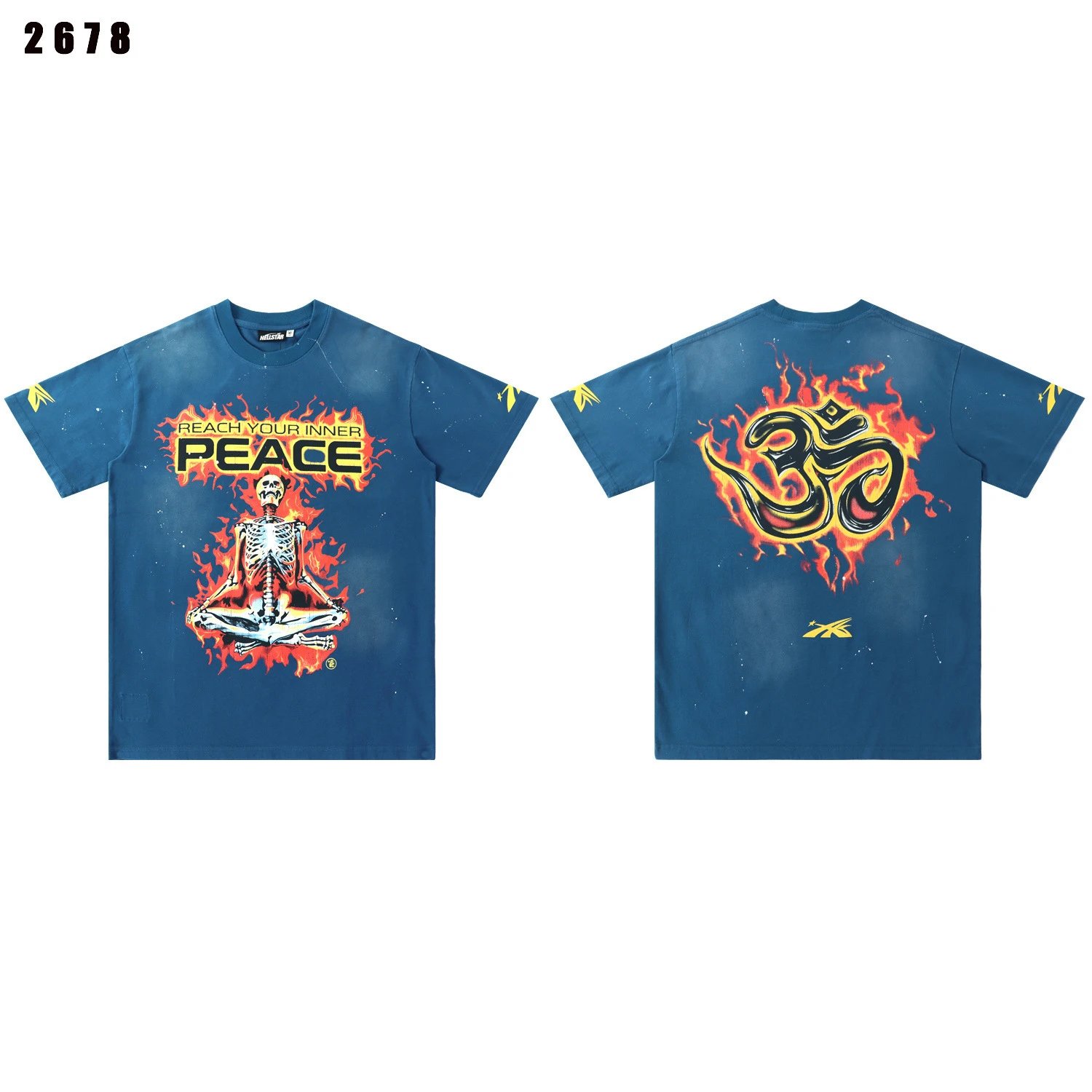 Rivington Roi Rebis T-Shirts Washed Graphic Print — 2768 Sea blue