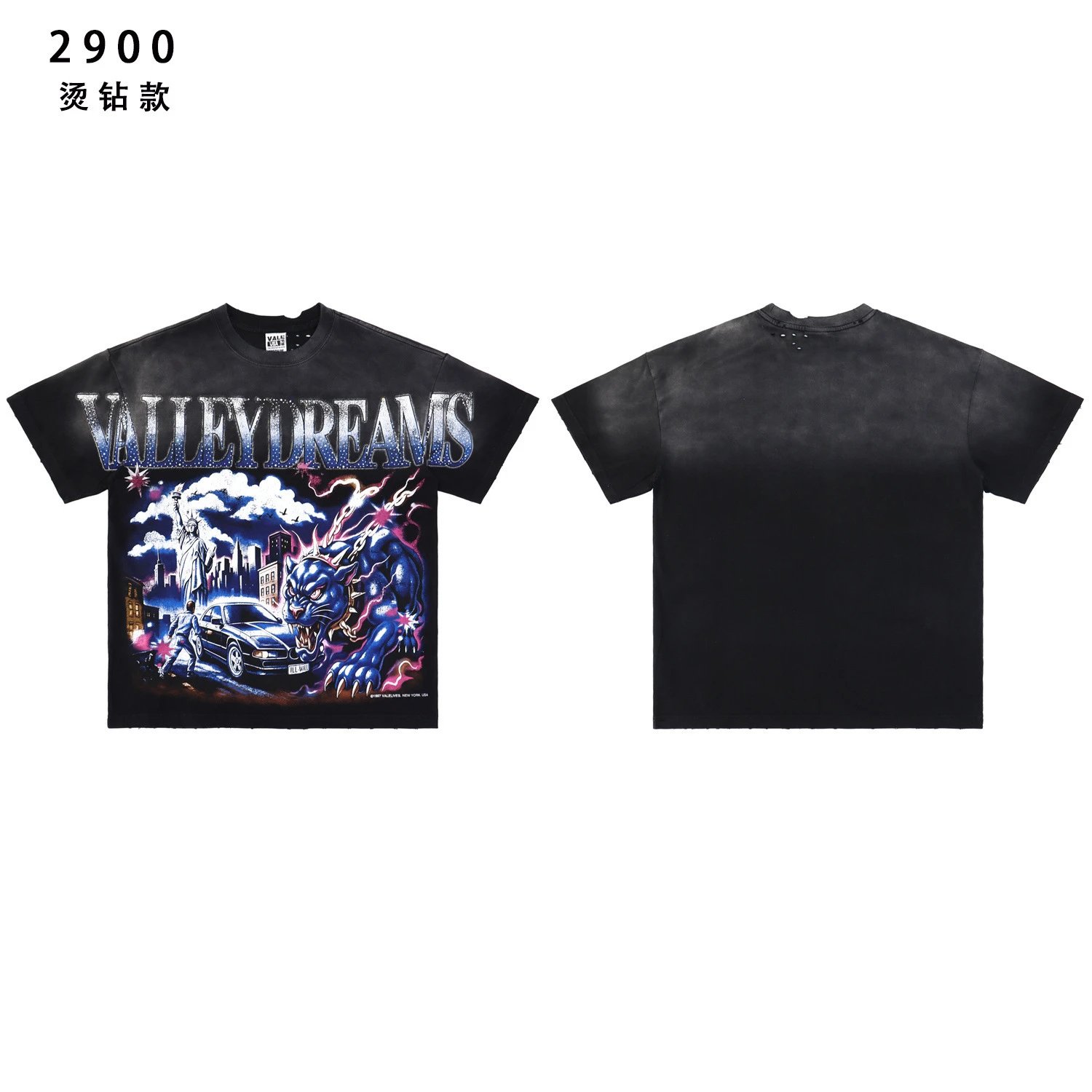Rivington Roi Rebis T-Shirts Washed Graphic Print — 2900 Black