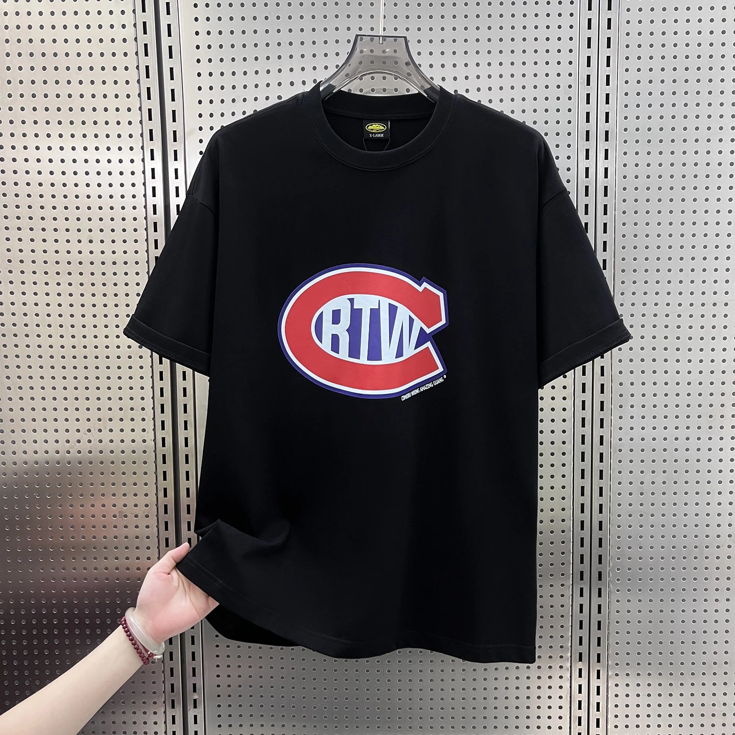 Corteiz T-Shirts Short-Sleeve Script Logo T-Shirt — 5931 Black
