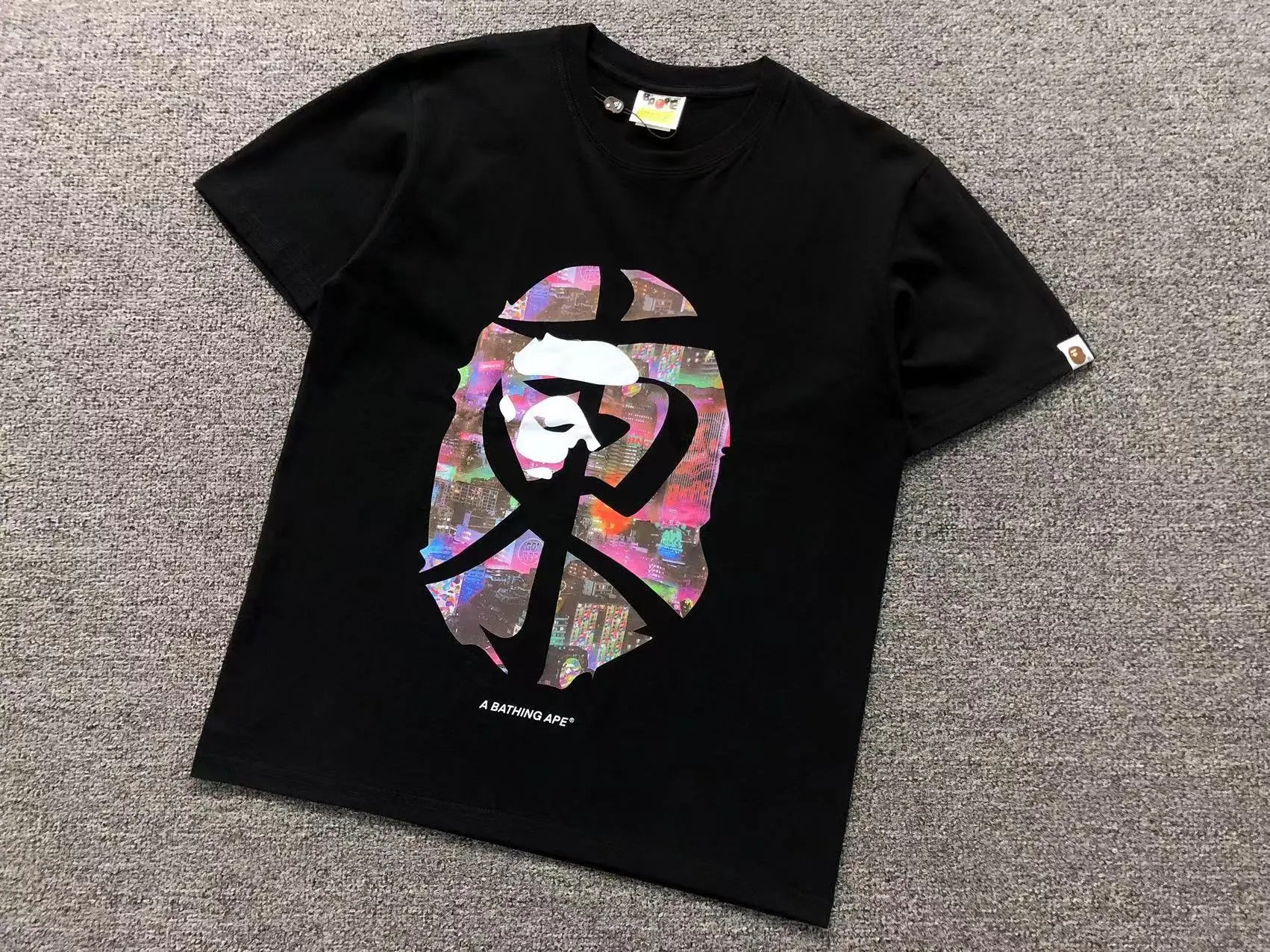 BAPE T-Shirts Short-Sleeve Graphic Print — 449 black