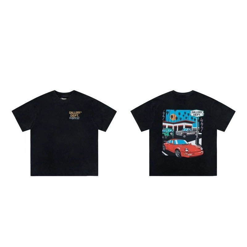 Gallery Dept. T-Shirts Washed graphic-print short-sleeve T-shirt — D 17 Black (Digital Direct Injection)