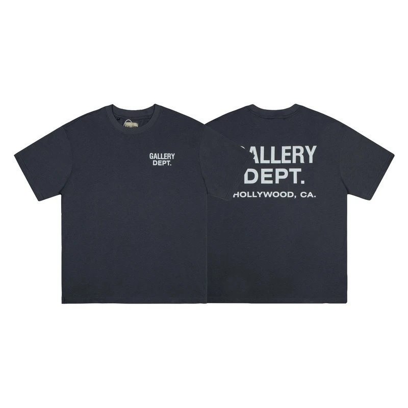 Gallery Dept. T-Shirts Washed graphic-print short-sleeve T-shirt — D 23 Washed black (digital direct injection)