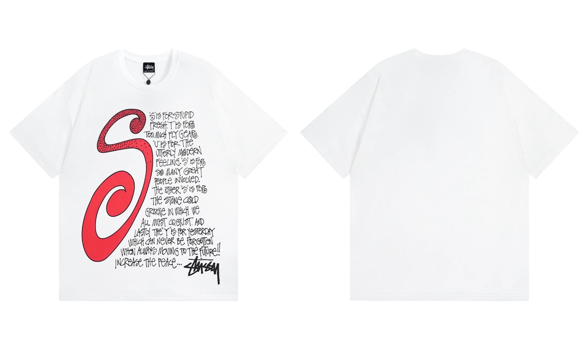 Stüssy T-Shirts TS3K-1 graphic print — 951 white