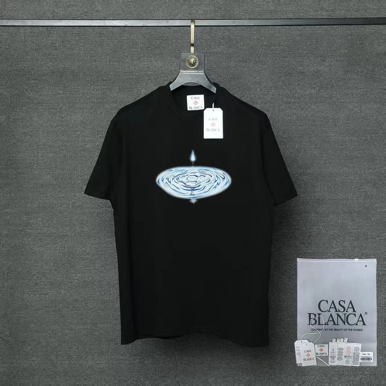 Casablanca T-Shirts Short-Sleeve Graphic Logo T-Shirt — 010 Black