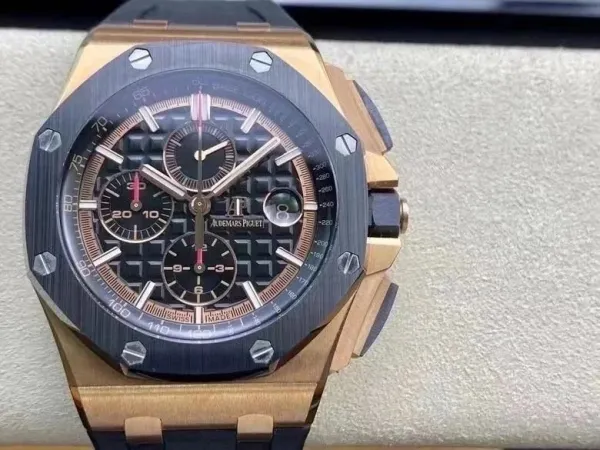Audemars Piguet Royal Oak Offshore Chronograph Rose Gold Black Ceramic Watch Watches - 1