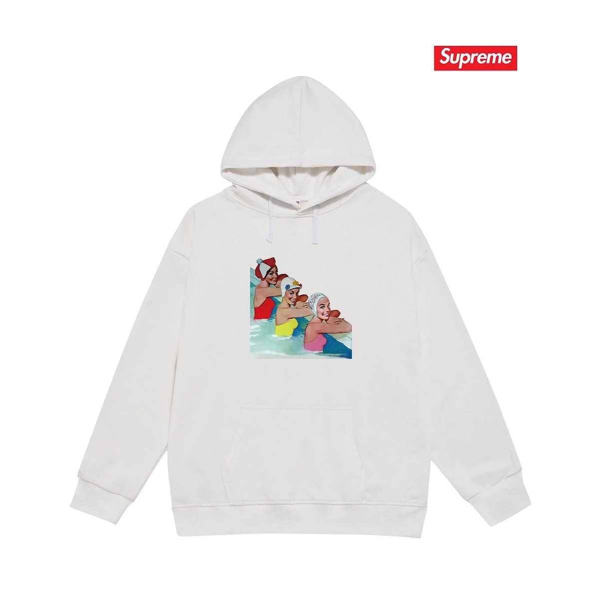 Supreme Hoodies & Sweatshirts Dover Street Market car graphic pullover hoodie — S 2187 White with fleece lining